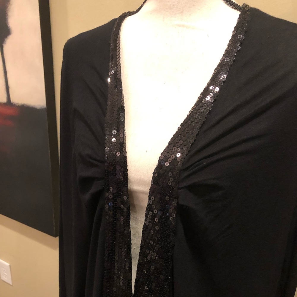 Sparkly flowing cardigan black sequin detail